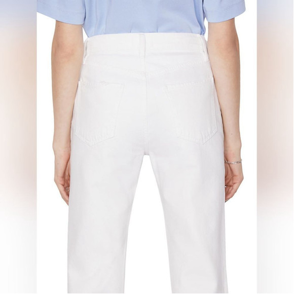 COPY - FrameLe Jane Mid-Rise Distressed Cropped Straight-Leg Mini Slit Jeans si… - Picture 4 of 6